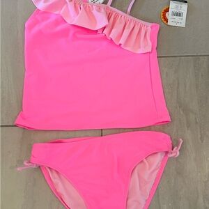 NEW Pink Ruffled Kids Swim Set 2pc Bikini